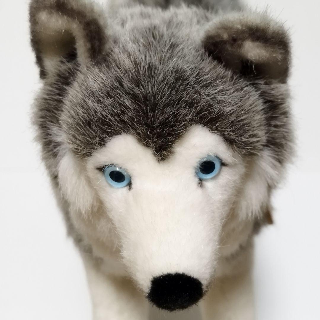 【美品】KOSEN シベリアンハスキー ぬいぐるみ 全長37cm 高さ28cm